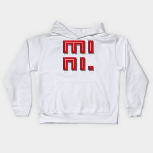 Super 3D MINI text in Chili red Kids Hoodie